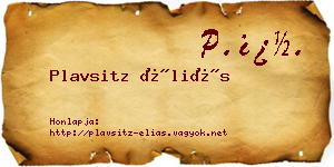 Plavsitz Éliás névjegykártya